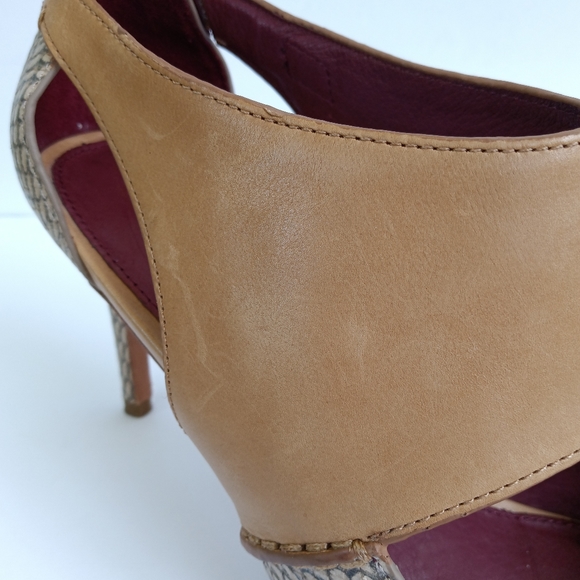 Coach Vanda Print Snake & Calf Leather s/Q4678 Beige/Maple Size 8.5M - Picture 7 of 16